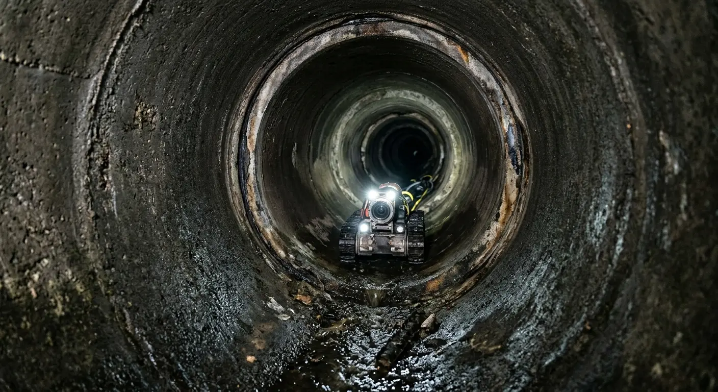 Robotic sewer camera inspecting pipe interior for Sewer Line Repair in Citrus Park